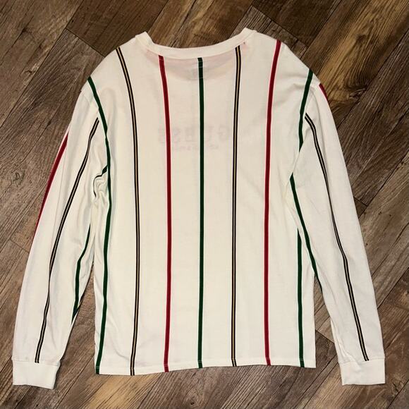 Guess Men’s Embroidered Spell Out Striped Long Sleeve T-Shirt Size Small - Picture 7 of 12
